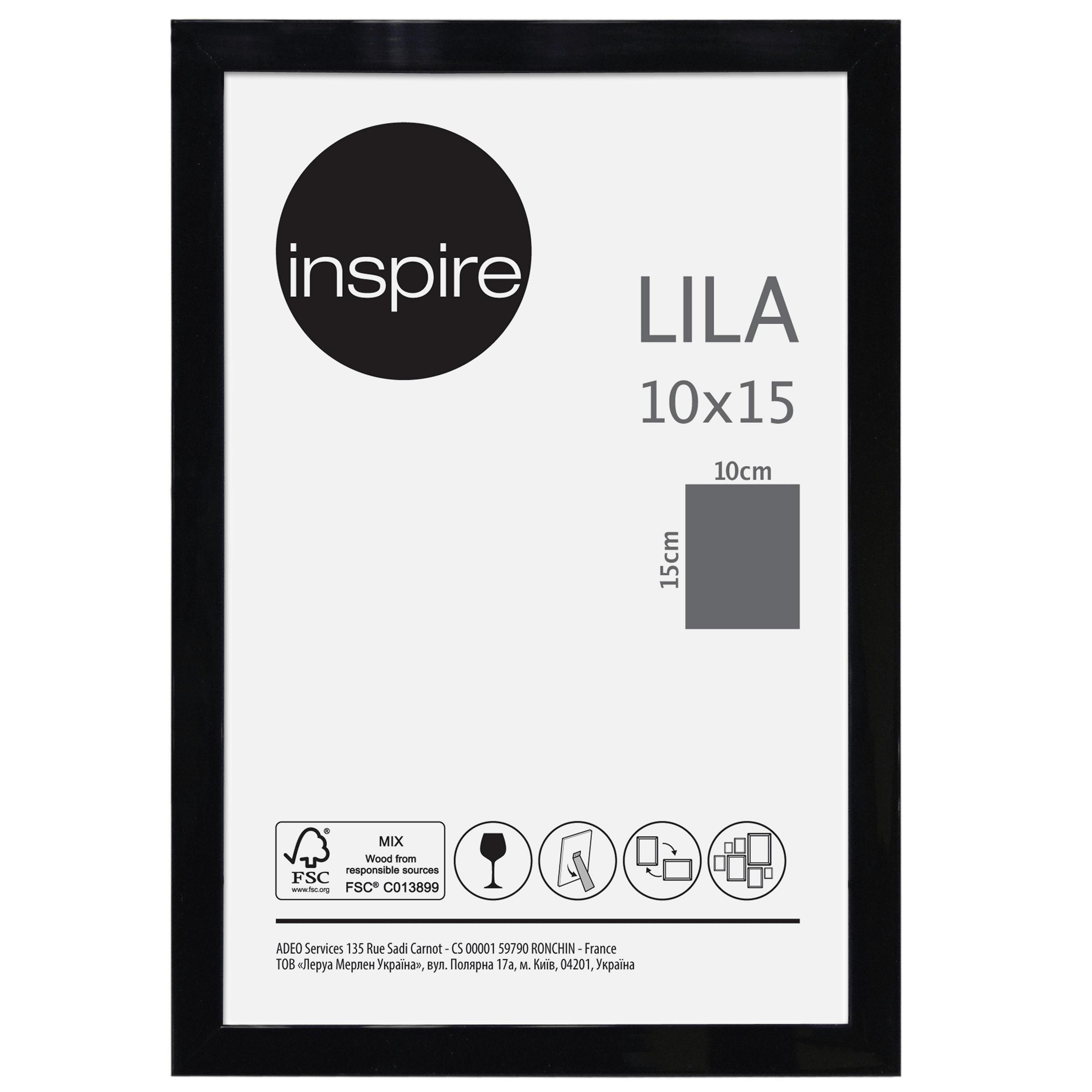 LILA FRAME 10X15 CM PVC BLACK