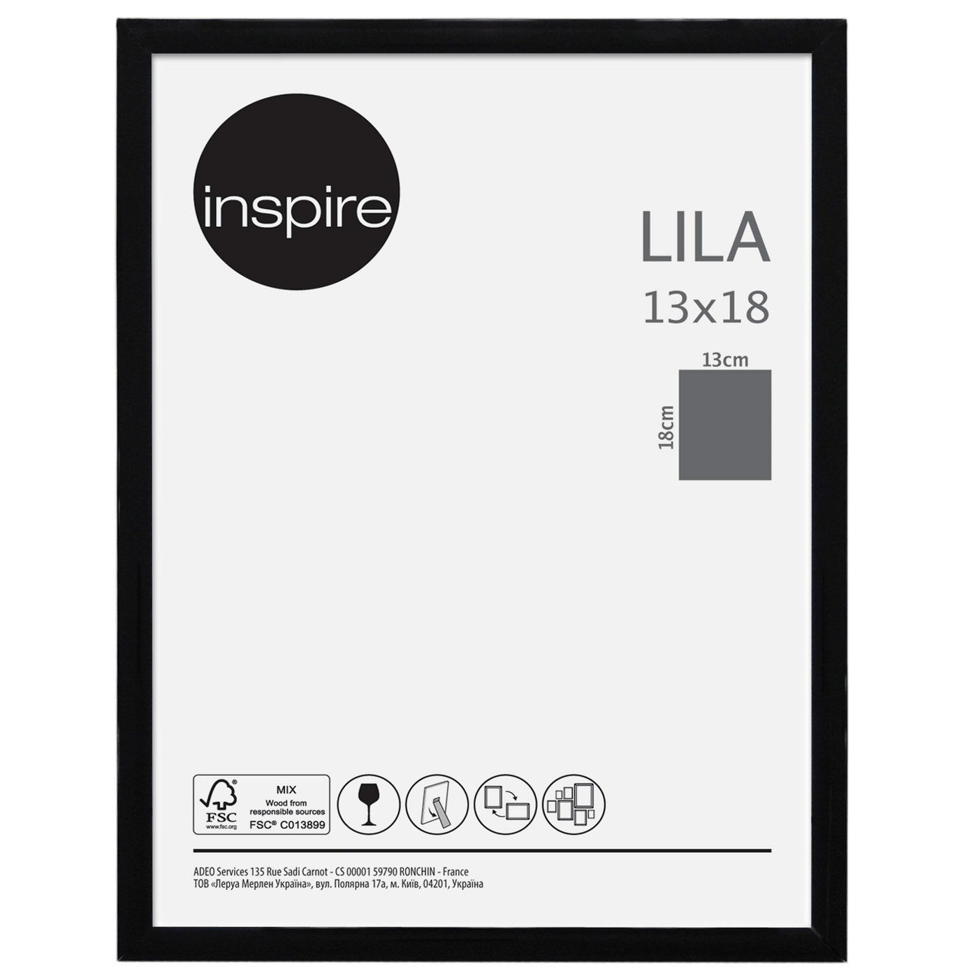 LILA FRAME 13X18 CM PVC BLACK