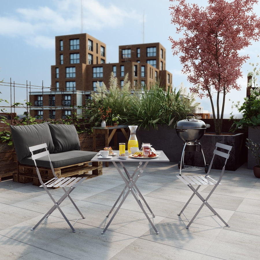 Bricocenter FLORA NATERIAL - Folding Table 2 seater Square Steel - 70x70xh71
