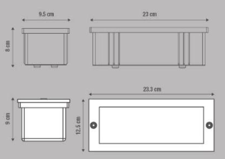 FARETTO INCASSO DOVER ALLUMINIO BIANCO 23x9.5x8 CM E27=40W IP44