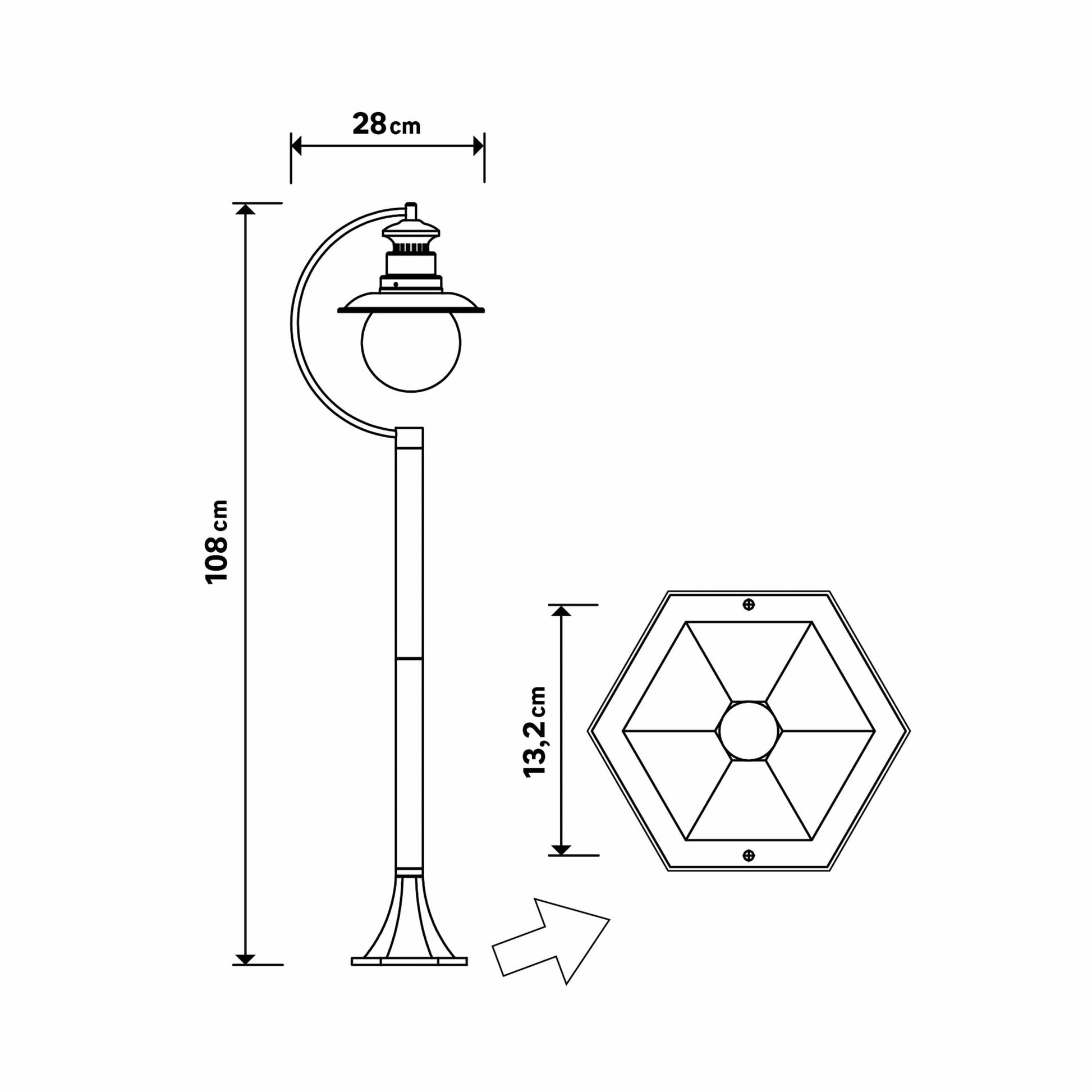 Bricocenter LAMPIONE MARINA ACCIAIO RUGGINE H108 CM E27=60W IP44