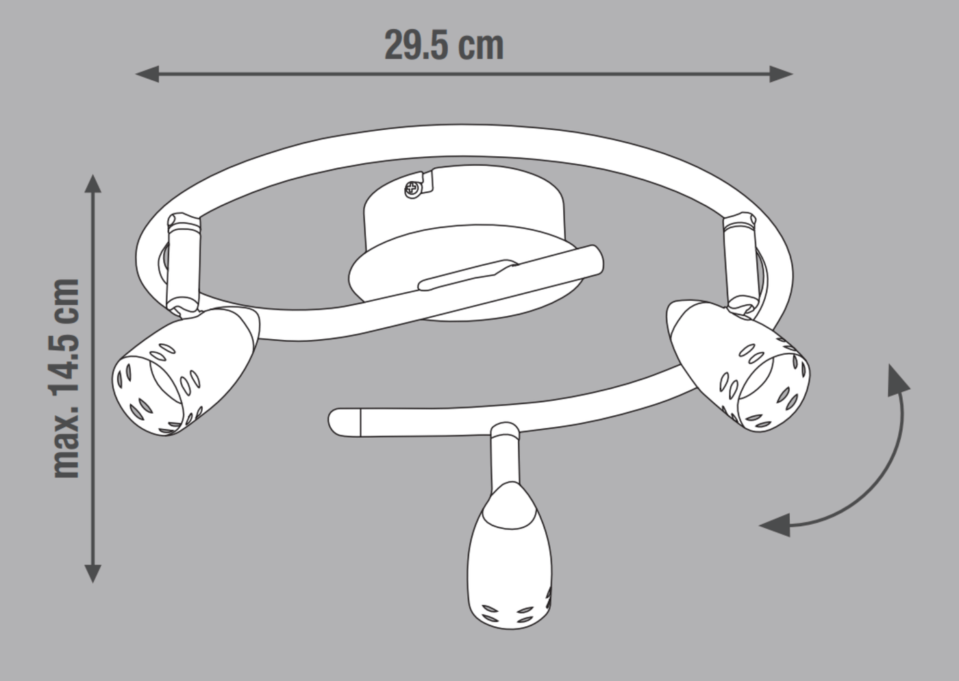 Bricocenter FARETTO PLAFONIERA BOMBER METALLO CROMO 3XGU10=42W