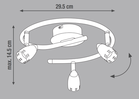 Bricocenter FARETTO PLAFONIERA BOMBER METALLO CROMO 3XGU10=42W