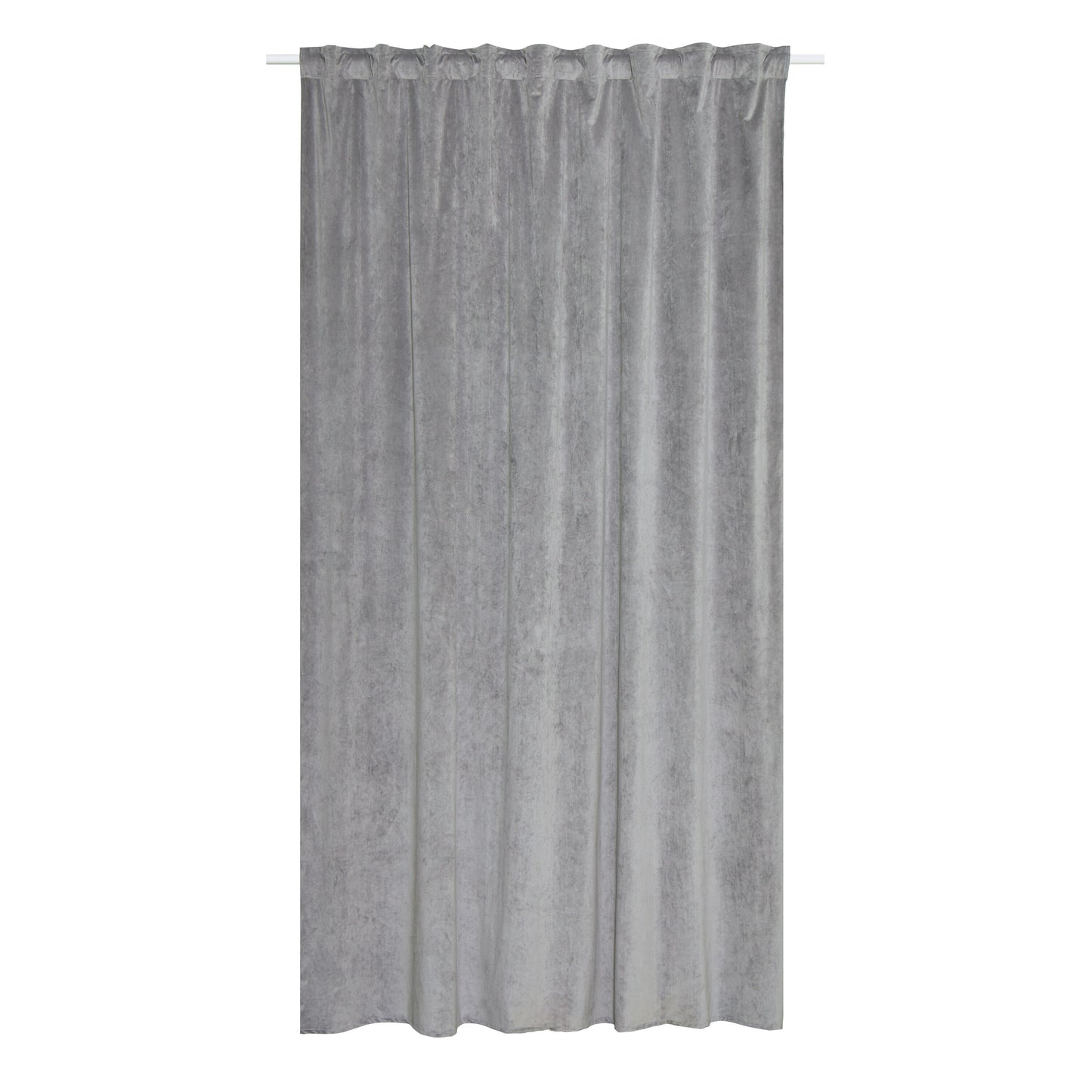Curtain dubbo grey opaque 200x280cm webbing and hidden loop