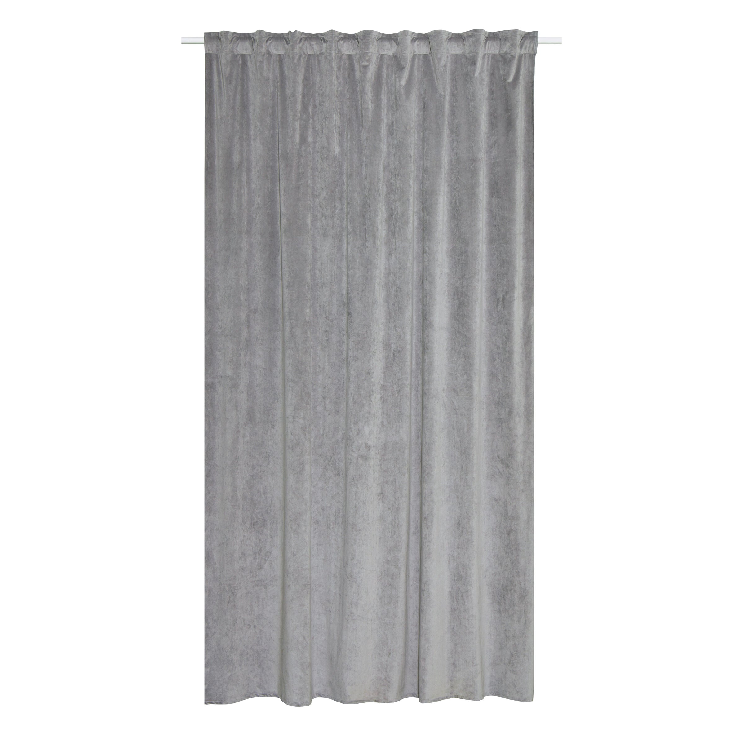 Curtain dubbo grey opaque 200x280cm webbing and hidden loop