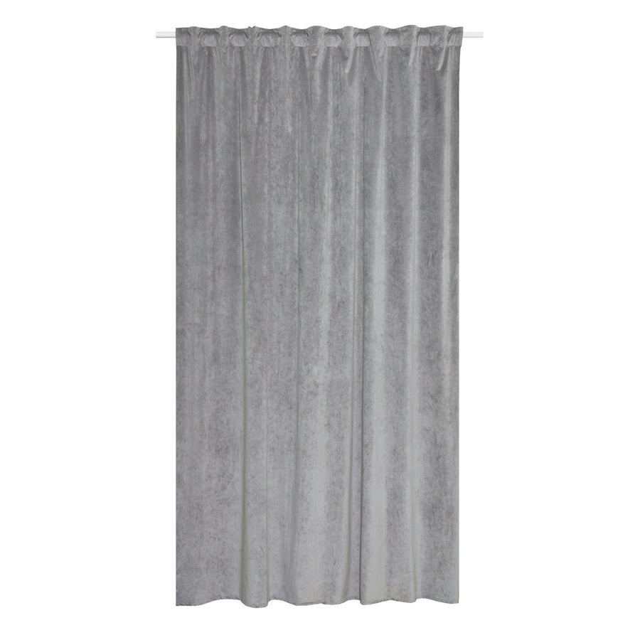 Curtain dubbo grey opaque 200x280cm webbing and hidden loop