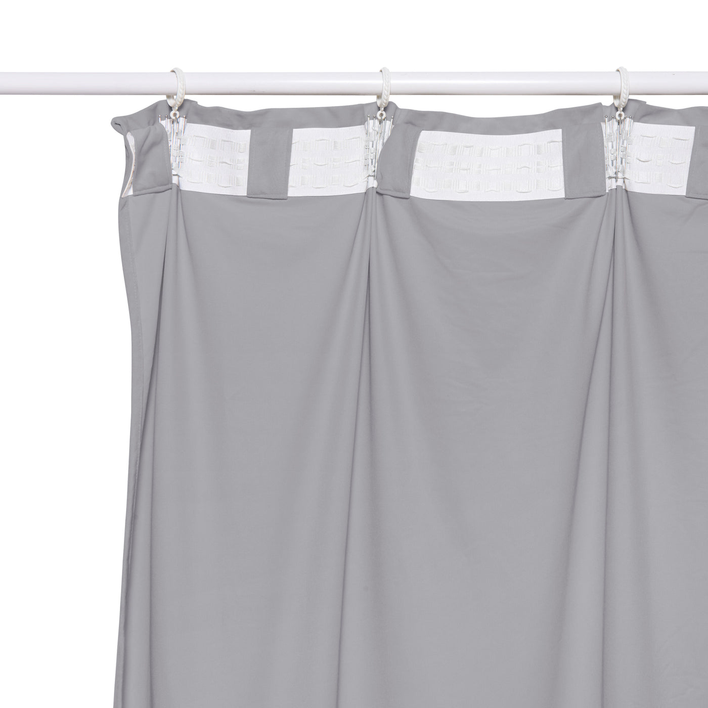 Curtain dubbo grey opaque 200x280cm webbing and hidden loop