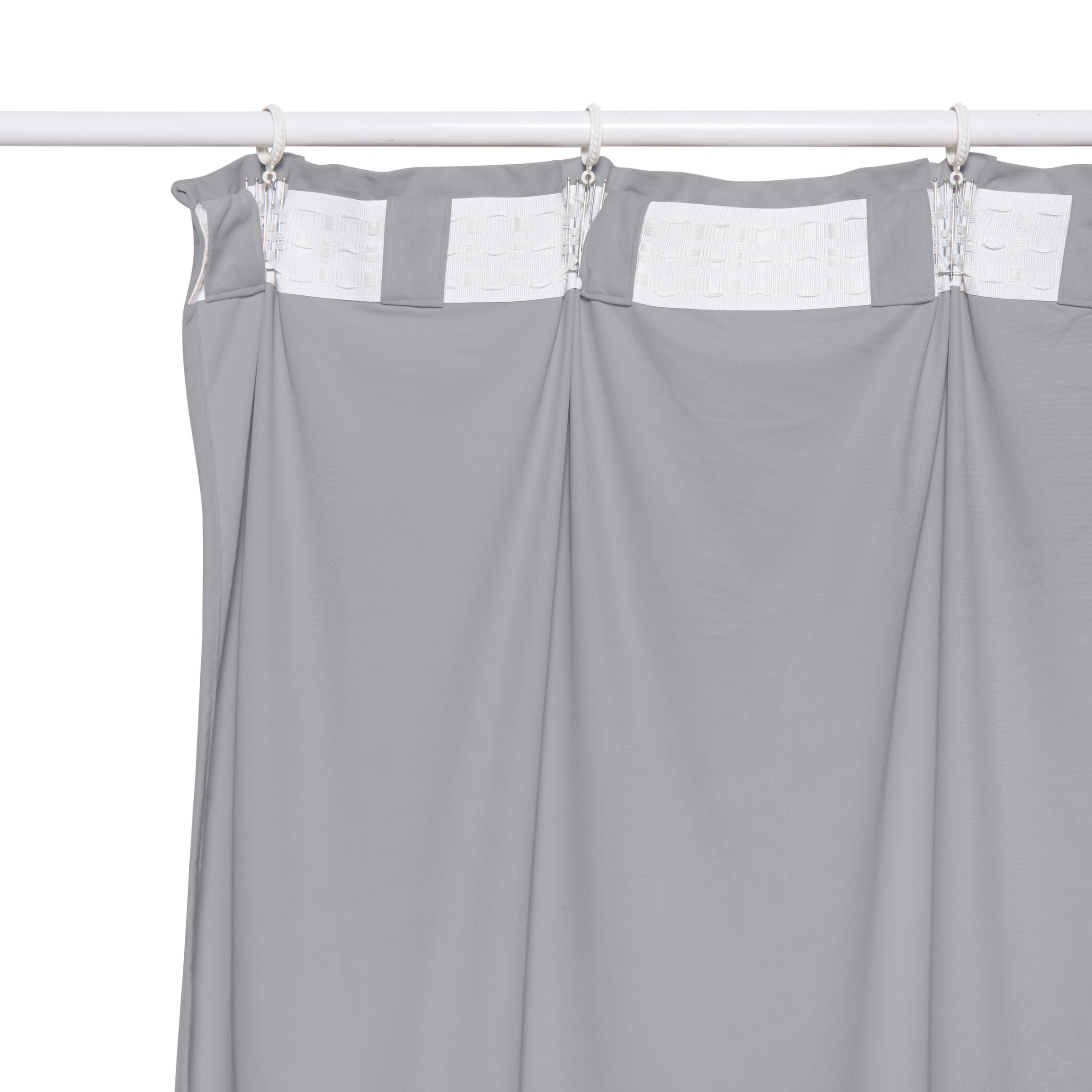 Curtain dubbo grey opaque 200x280cm webbing and hidden loop