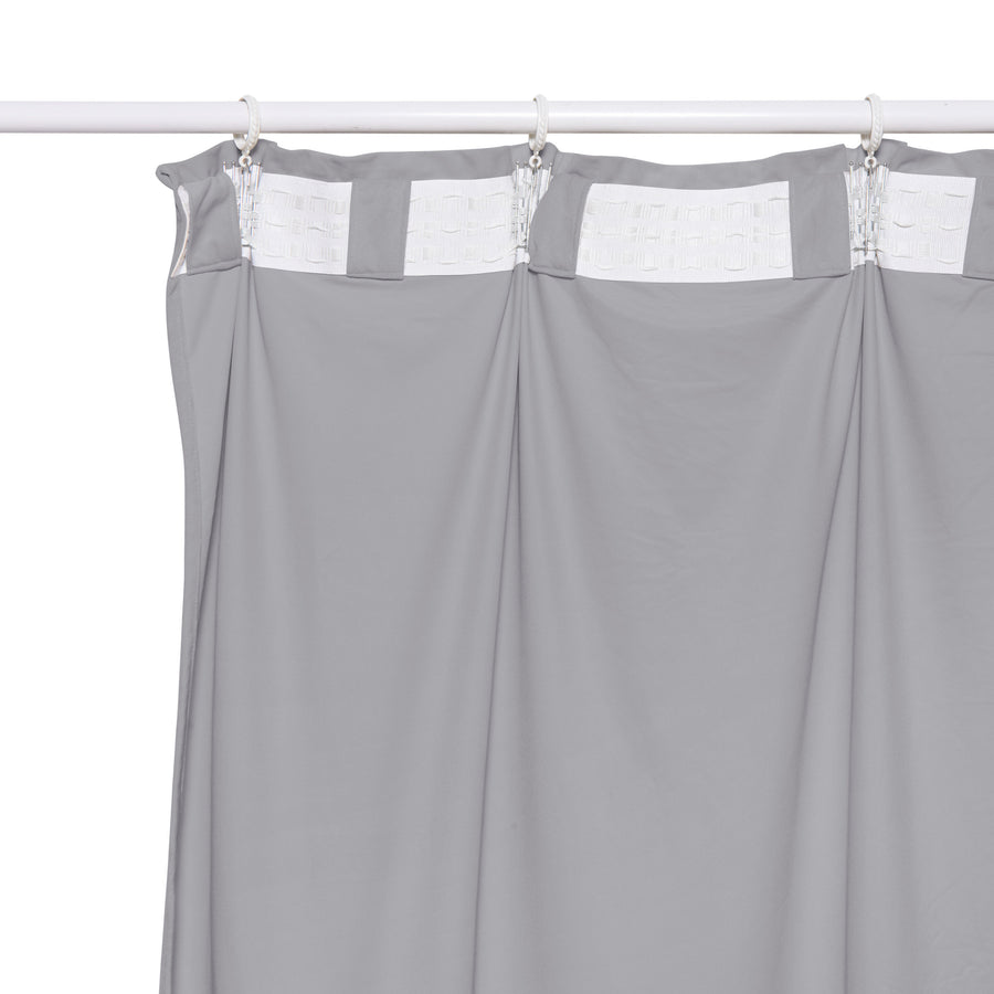 Curtain dubbo grey opaque 200x280cm webbing and hidden loop