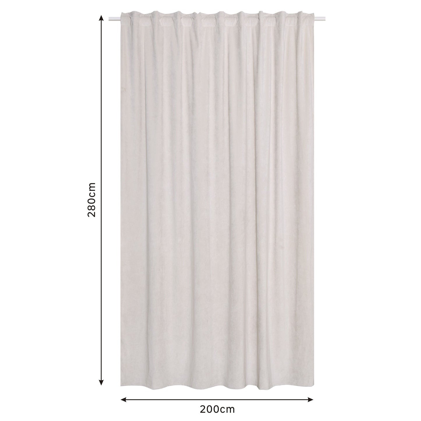 Beige opaque dubbo curtain 200x280cm webbing and hidden loop