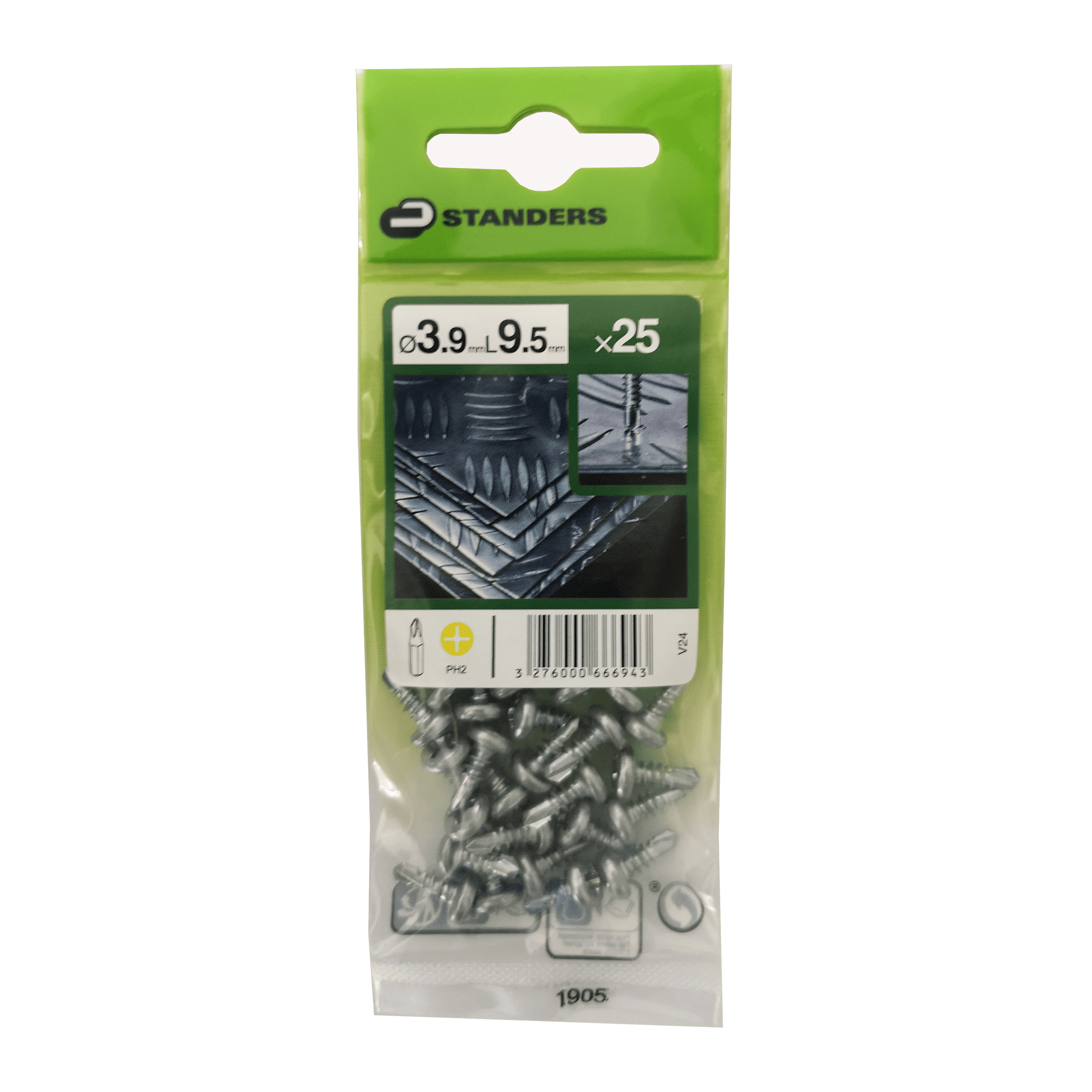 PH2 STEEL SELF-DRILLING SCREWS V24 3.9X