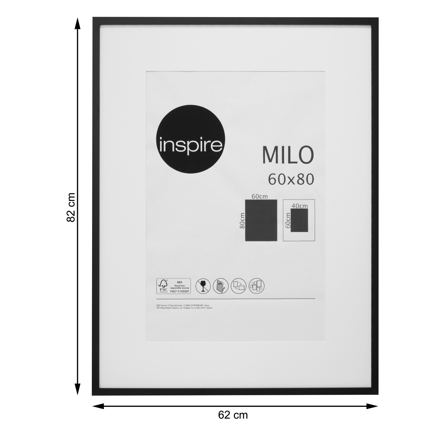 MILO FRAME 60X80 CM WOOD BLACK