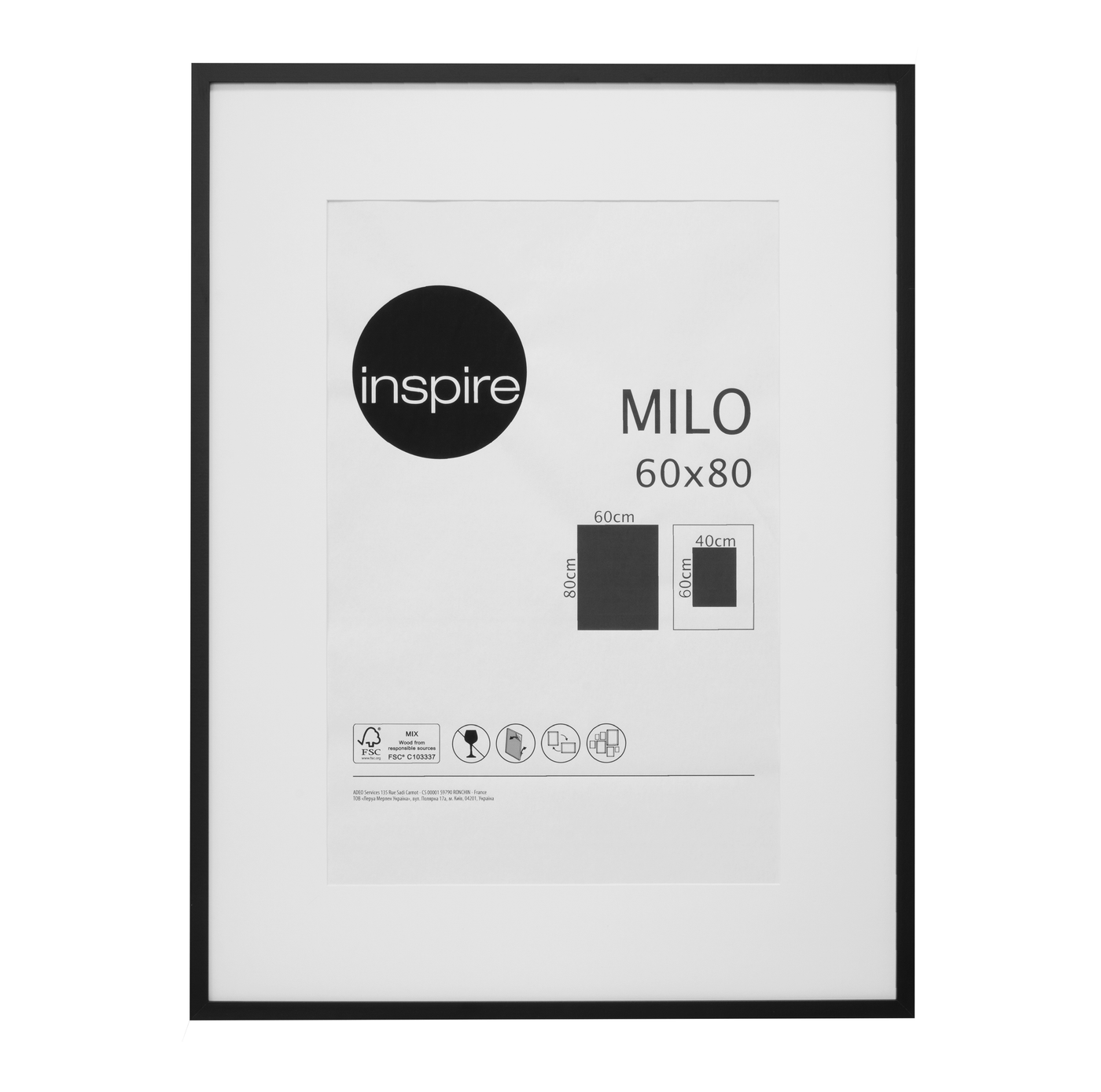 Bricocenter MILO FRAME 60X80 CM WOOD BLACK
