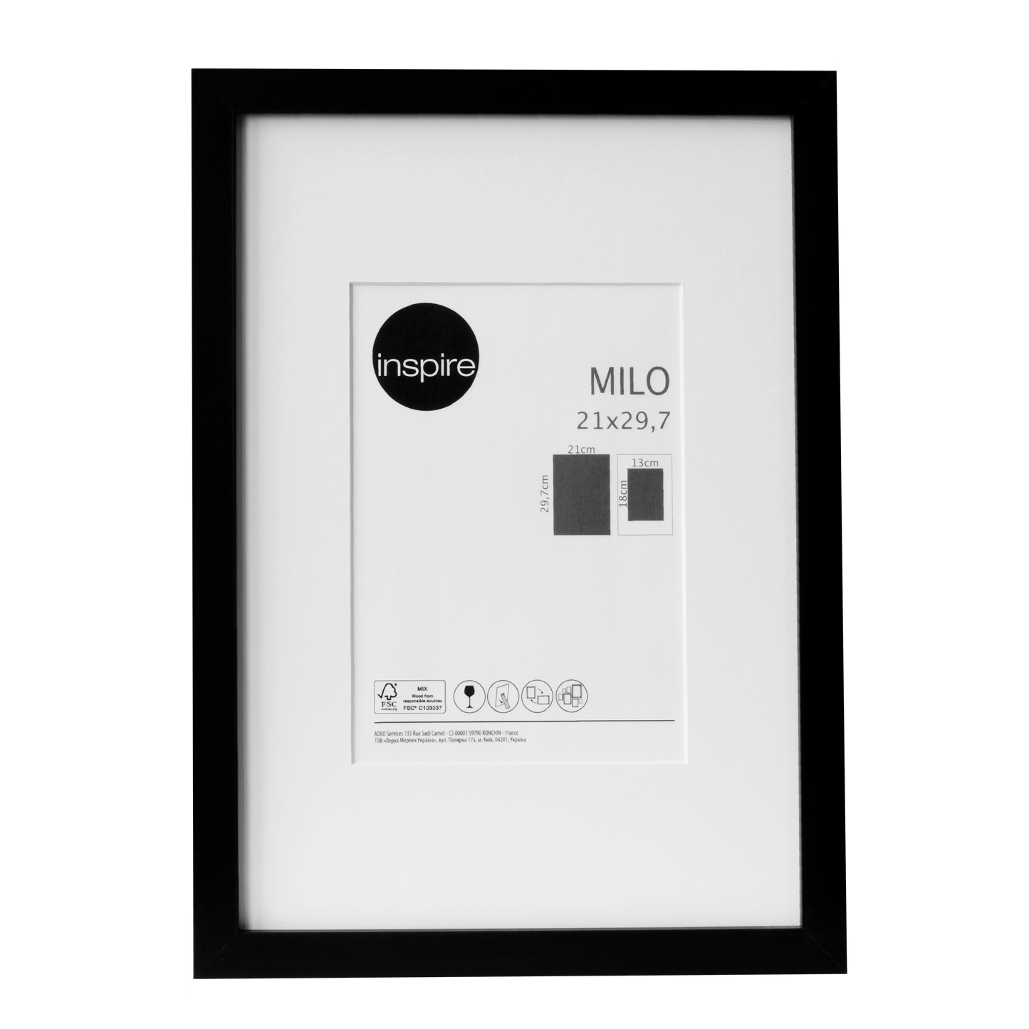 Bricocenter MILO FRAME 21X29.7 CM WOOD BLACK