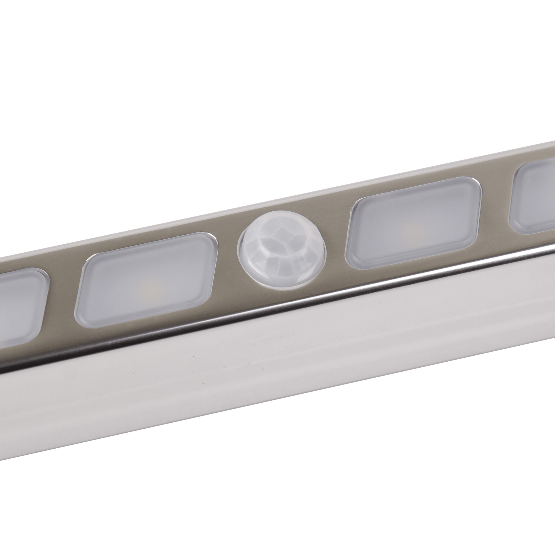 Bricocenter BARRA MERIDA 20 CM PLASTICA SILVER LED LUCE NATURALE CON BATTERIA CON SENSORE DI MOVIMENTO