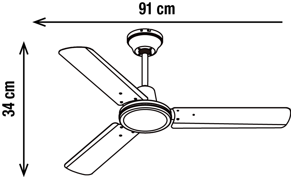 Bricocenter VENTILATORE DA SOFFITO SAIPAN 3 PALE D91 SENZA LUCE BIANCO