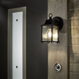 SANBOI ALUMINUM DESCENDING WALL SCONCE BLACK 15X11X22CM E27=40W IP44