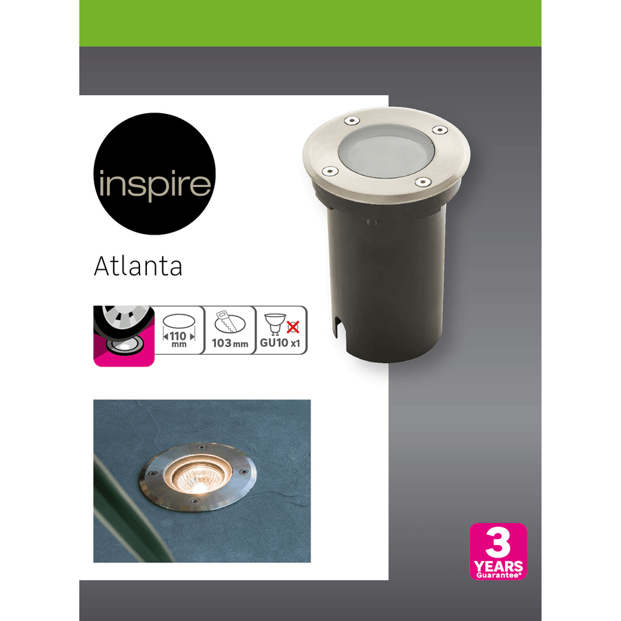 Bricocenter RECESSED SPOTLIGHT ATLANTA ALUMINIUM GREY D11 H15 CM GU10=28W IP65