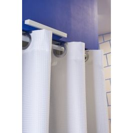 SHOWER CURTAIN ROD EXTENDABLE 1-SIDED L 75-135 CM WHITE