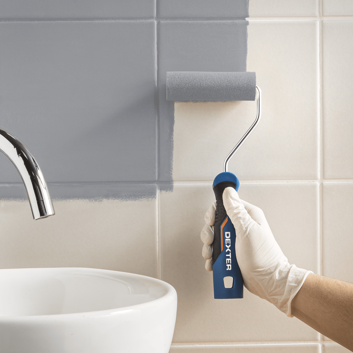 Bricocenter WATER GLAZE FOR FURNITURE AND TILES KITCHEN AND BATHROOM GRAY GRANIT 3 SATIN LUXENS 2 LT