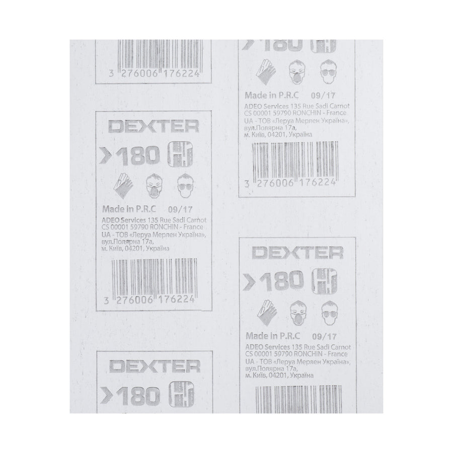 Foglio abrasivo dexter  per muro grana 180 230x280mm