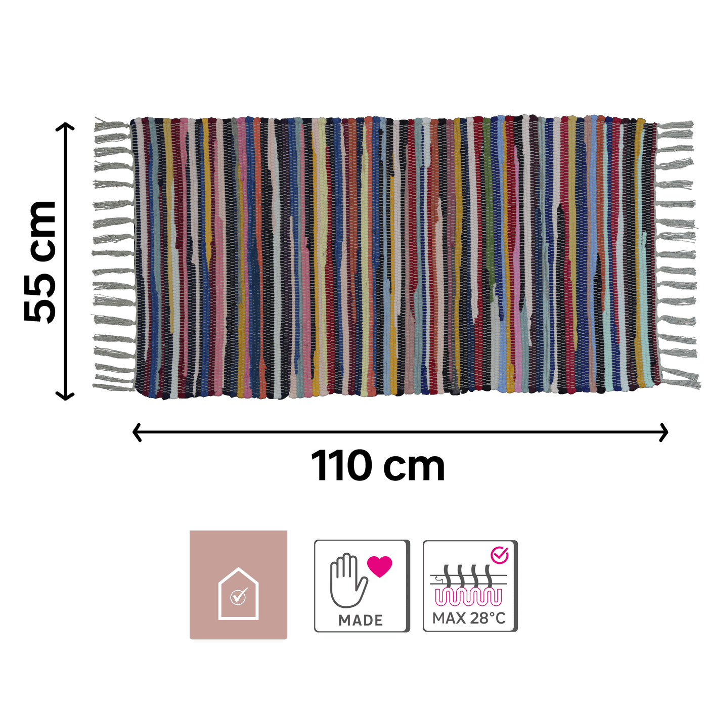 Neis mat, 55 x 110 cm, multicoloured cotton