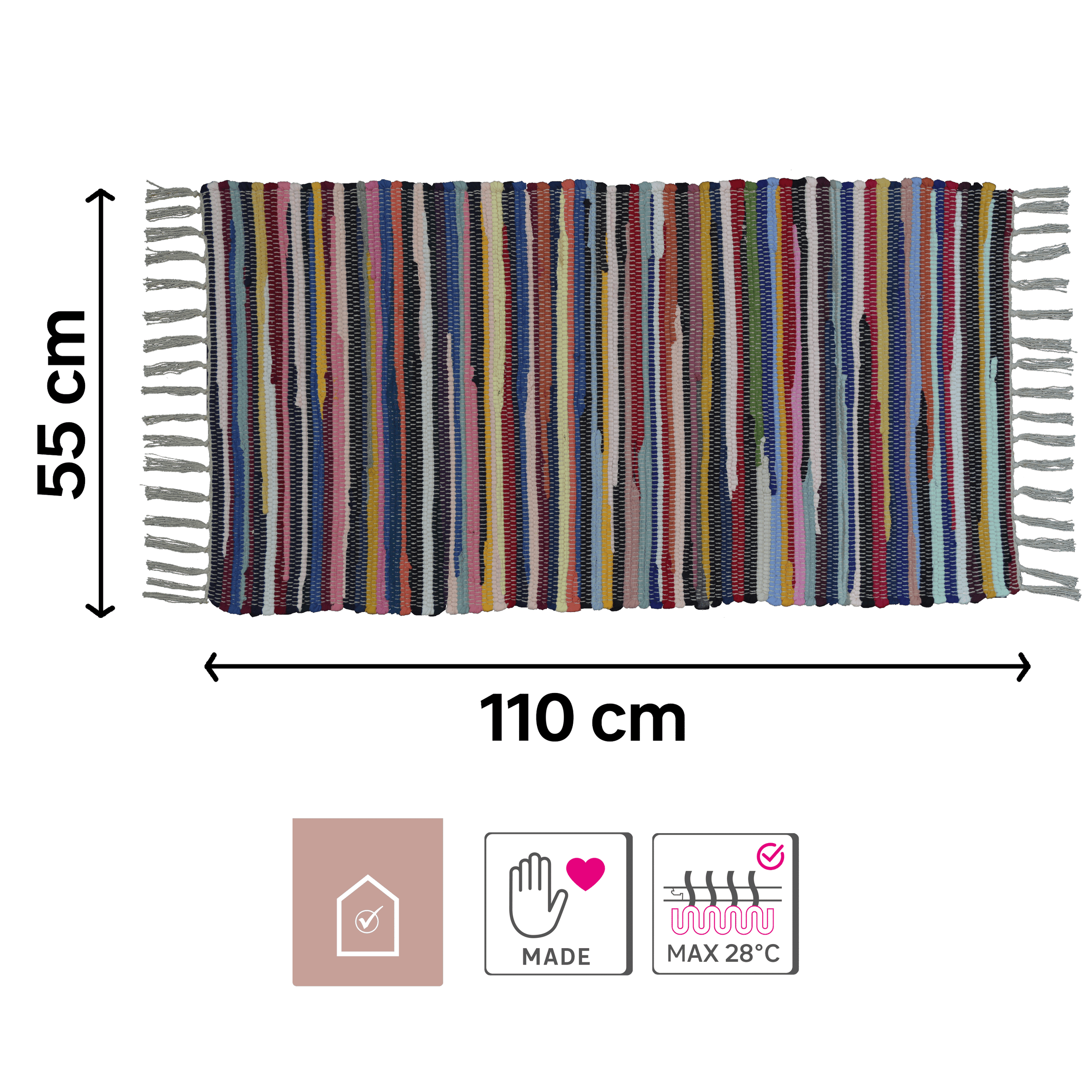 Neis mat, 55 x 110 cm, multicoloured cotton