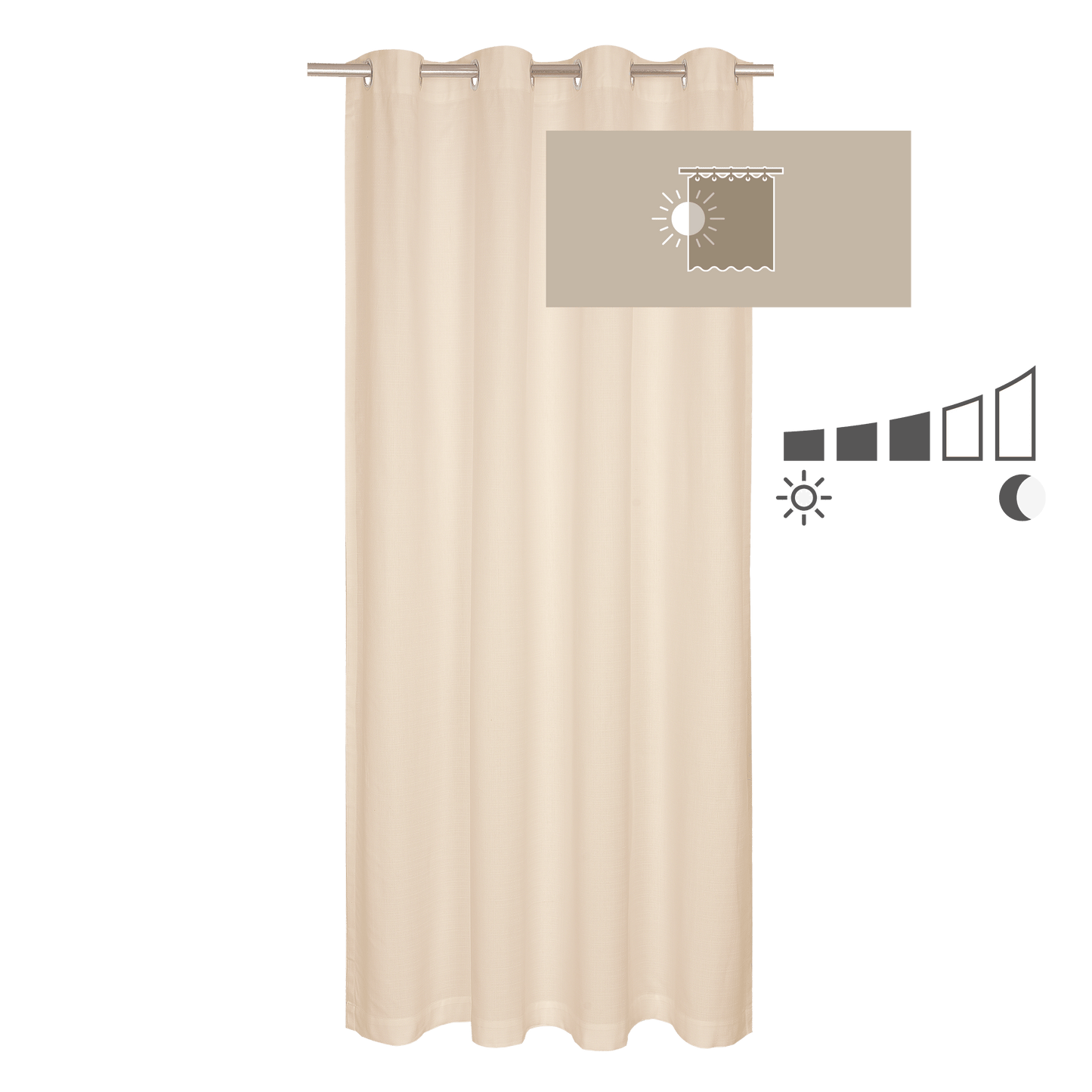 Bricocenter LEYA ECRU OPAQUE CURTAIN 140X280 CM ORGANIC COTTON WITH EYELETS