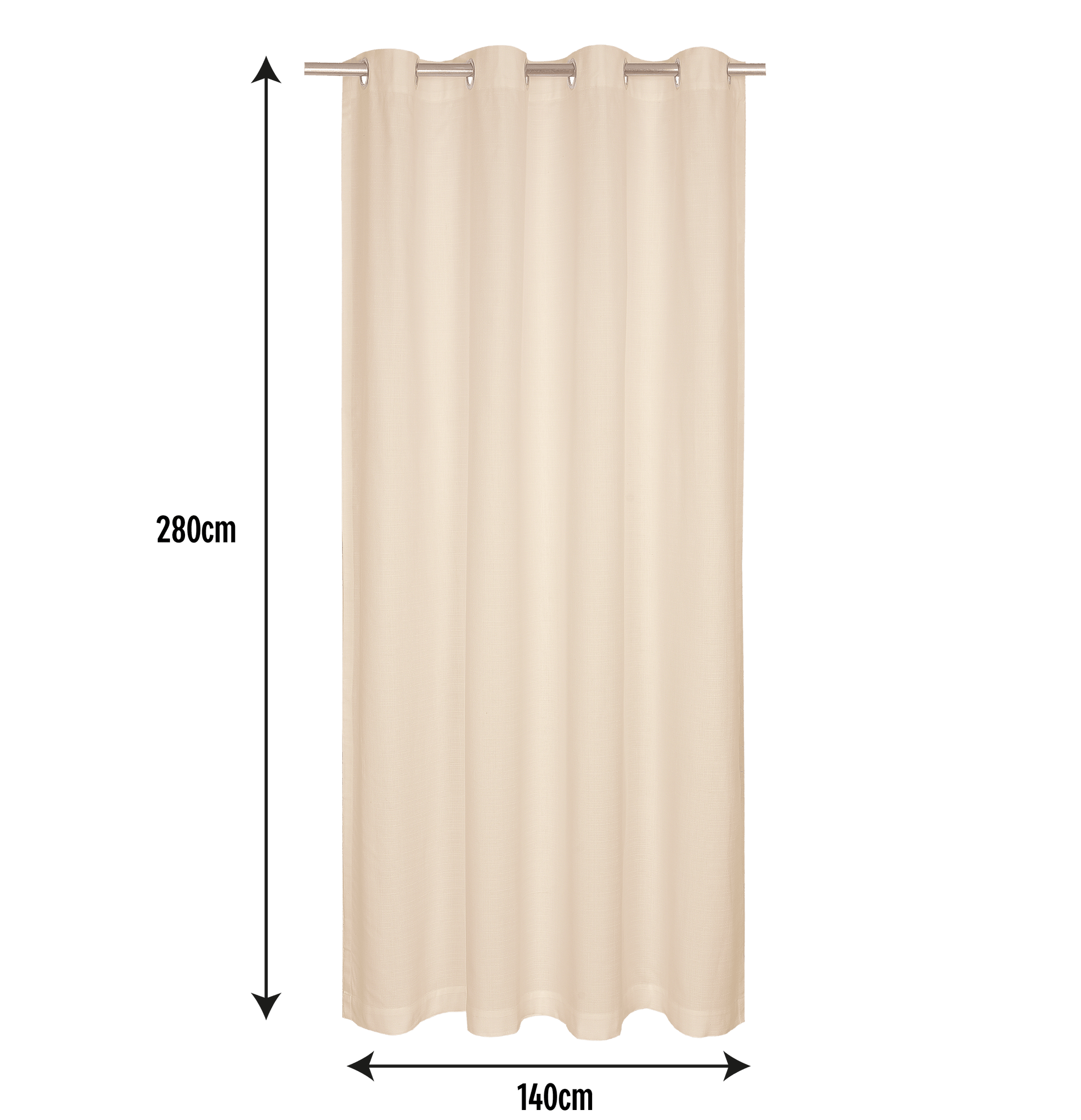 Bricocenter LEYA ECRU OPAQUE CURTAIN 140X280 CM ORGANIC COTTON WITH EYELETS