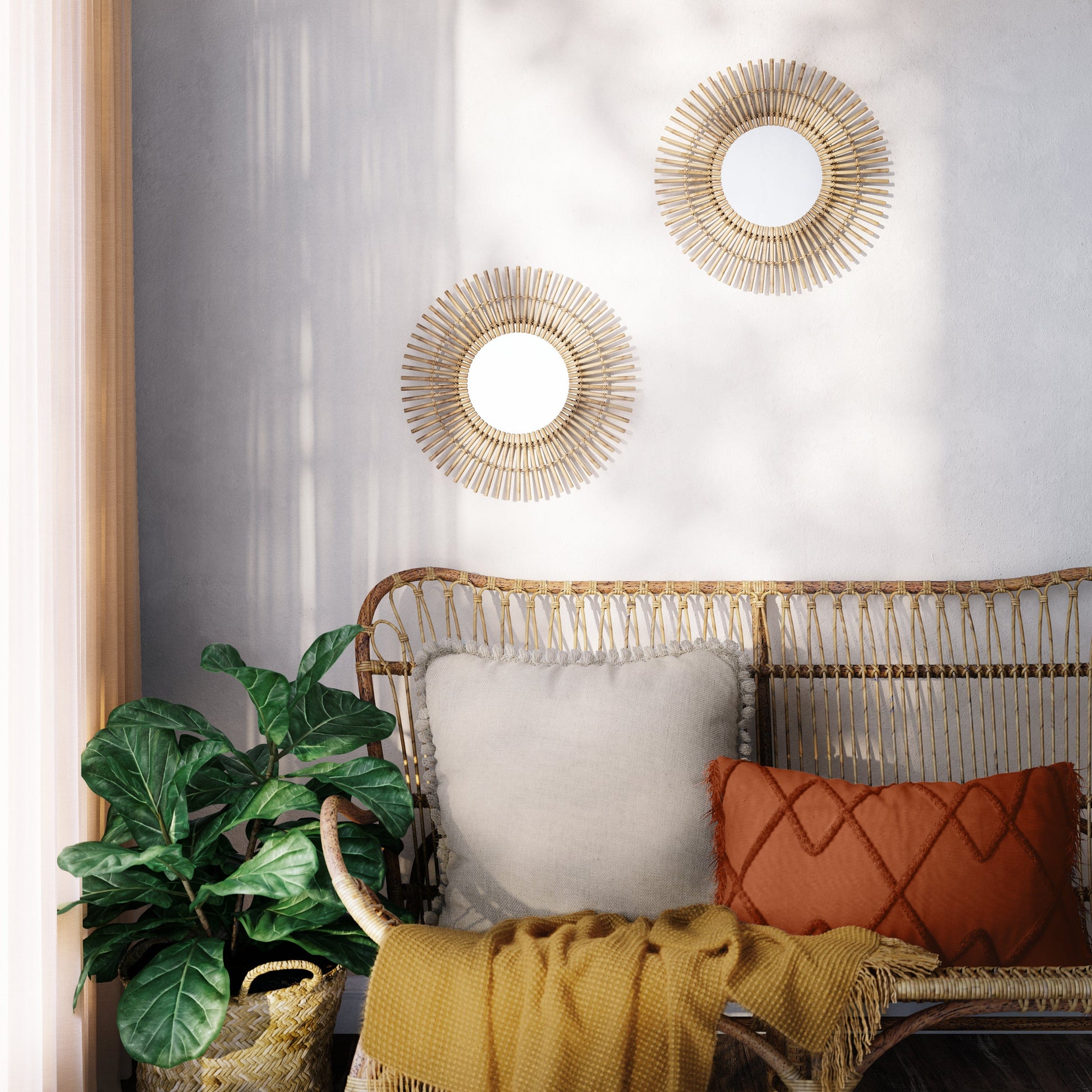 Bricocenter NATURAL BAMBOO MIRROR D 30CM
