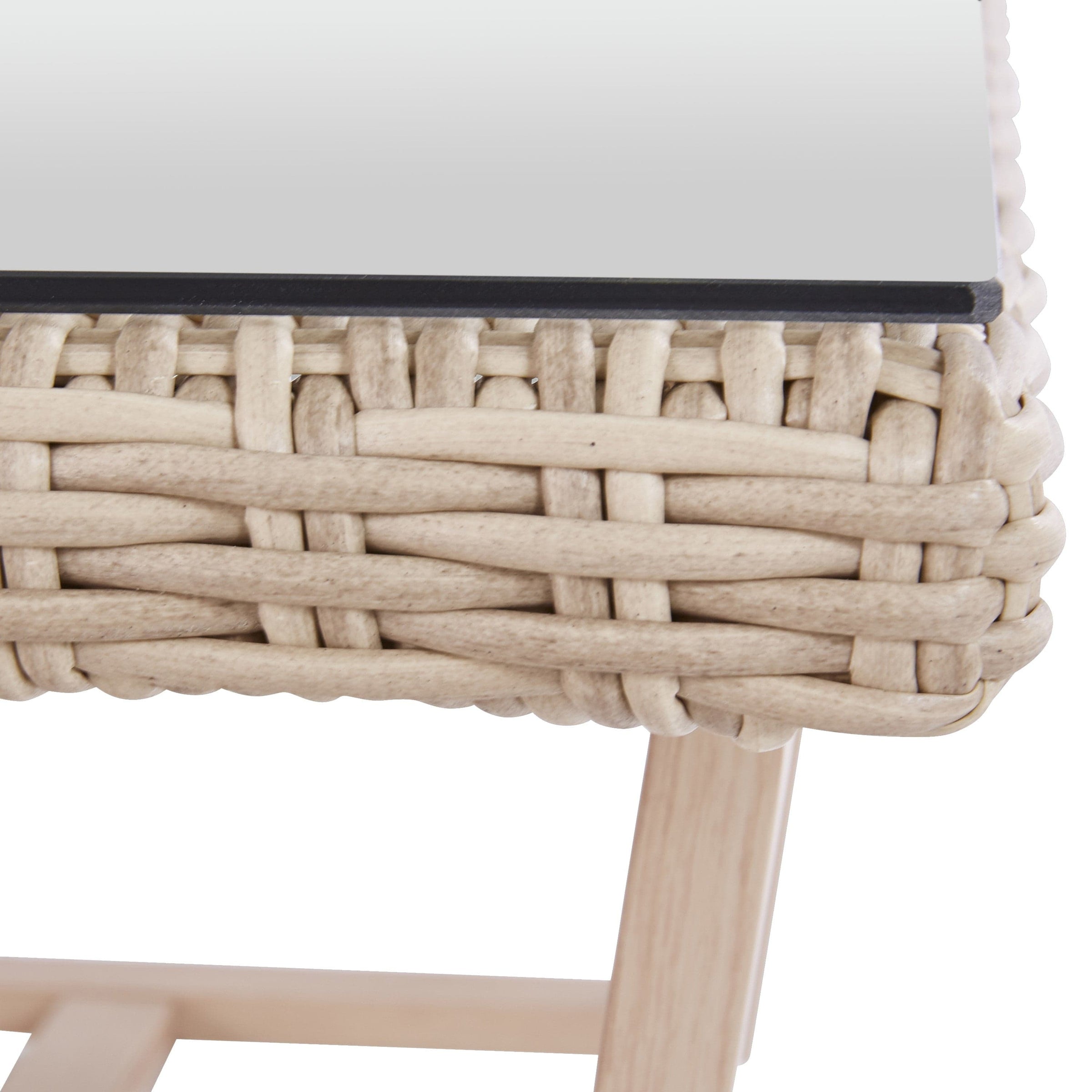 Bricocenter SET MEDENA 5 POSTI NATERIAL CON TAVOLO 60X100 SOFA 3 POSTI E 2 POLTRONE MIDOLLINO SINTETIC