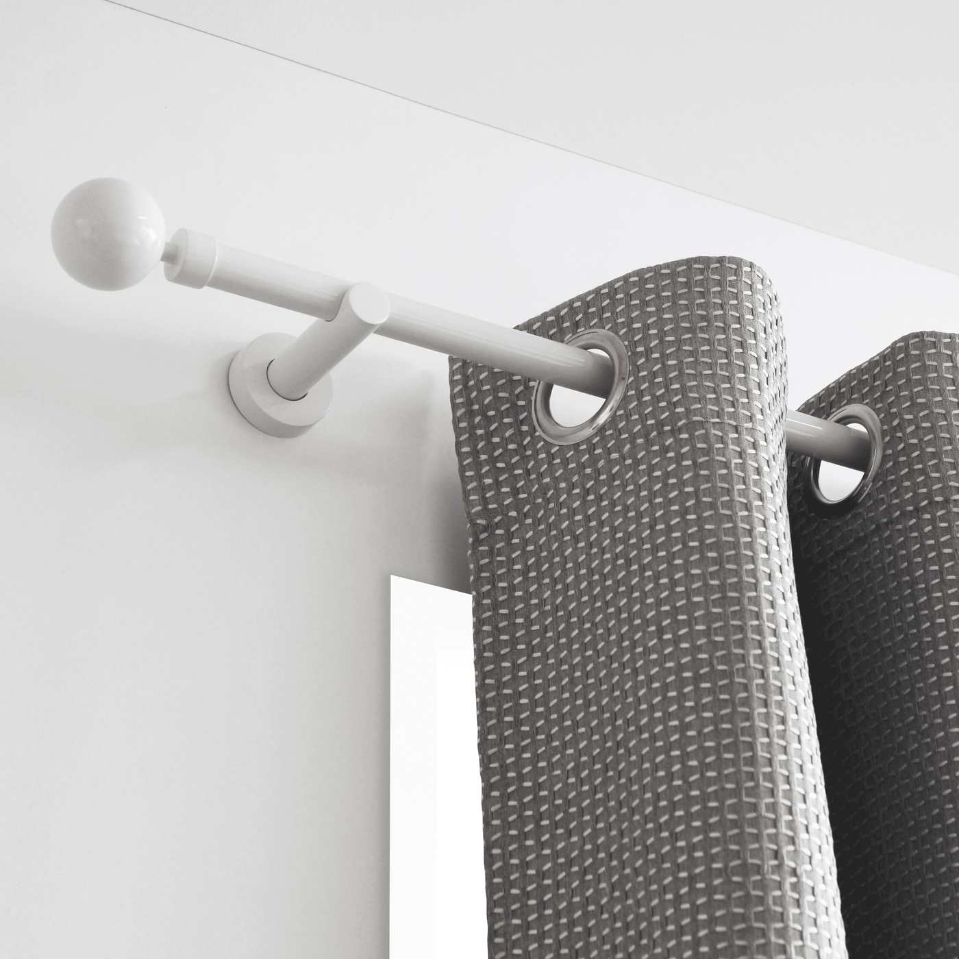 Curtain pole, gloss white, D20, 250 cm