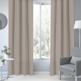 CURTAIN POLYCOTTON PHARREL OPAQUE DOVE GREY 140X280 CM WEBBING AND CONCEALED HANGING LOOP