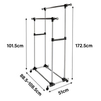 DOUBLE METAL STAND L 79,5-120 P53,5 H 100-172 CHROME-PLATED