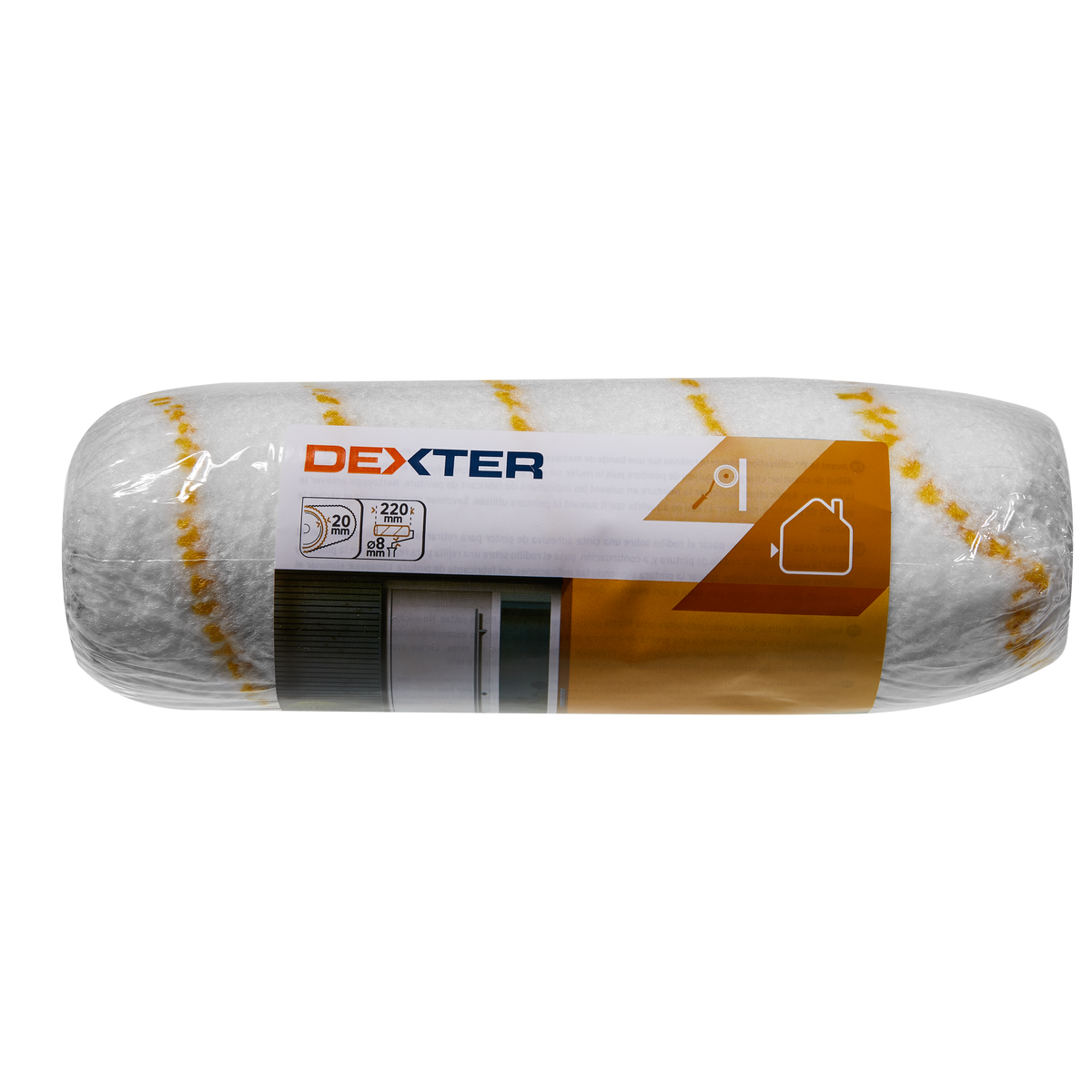 Paint roller for all walls, natural wool, soft-touch handle, diameter 50 mm, length 22 cm
