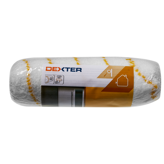 Paint roller for all walls, natural wool, soft-touch handle, diameter 50 mm, length 22 cm