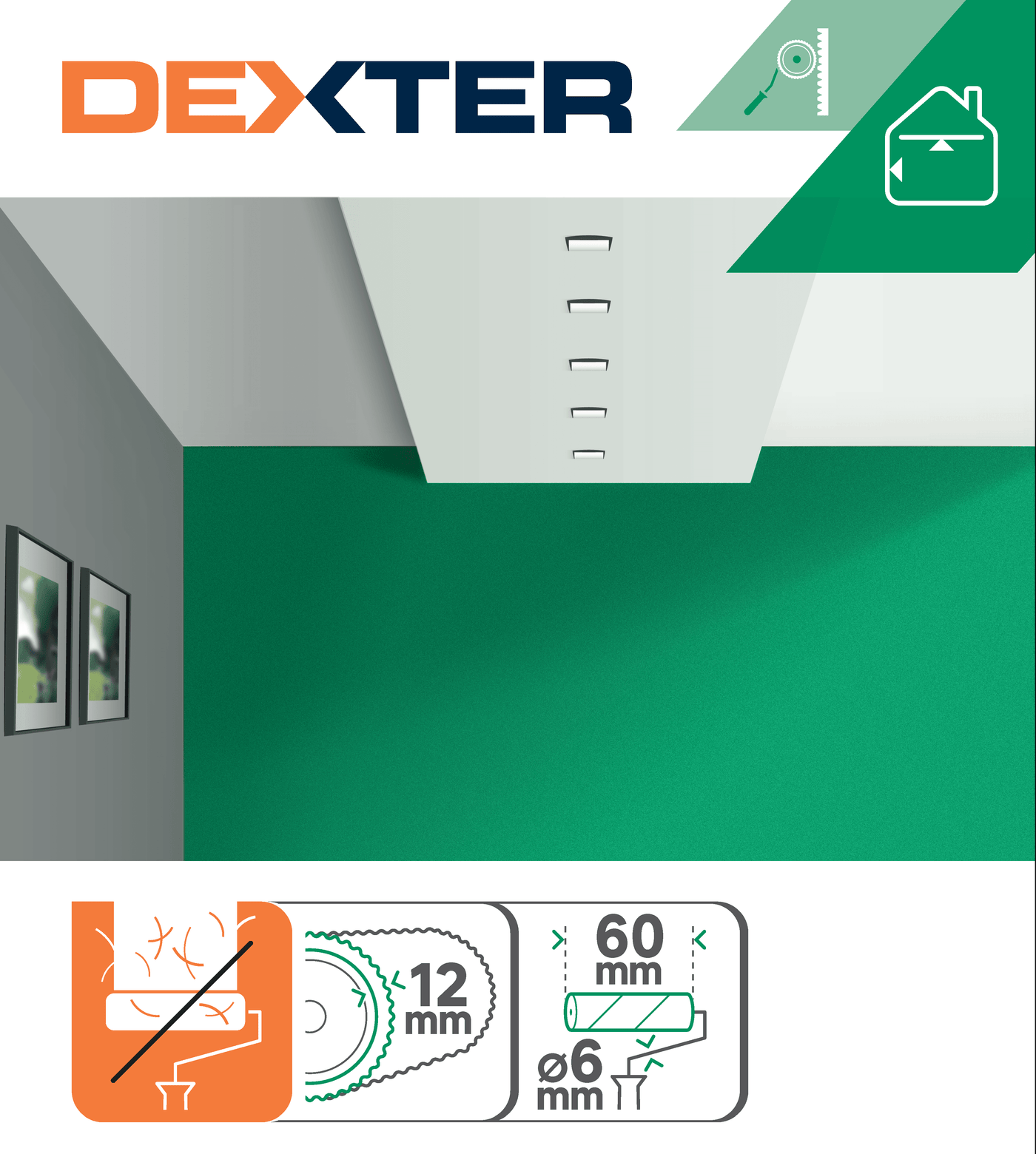 6CM DEXTER MINI ROLLER LITTLE ROUGH WALLS