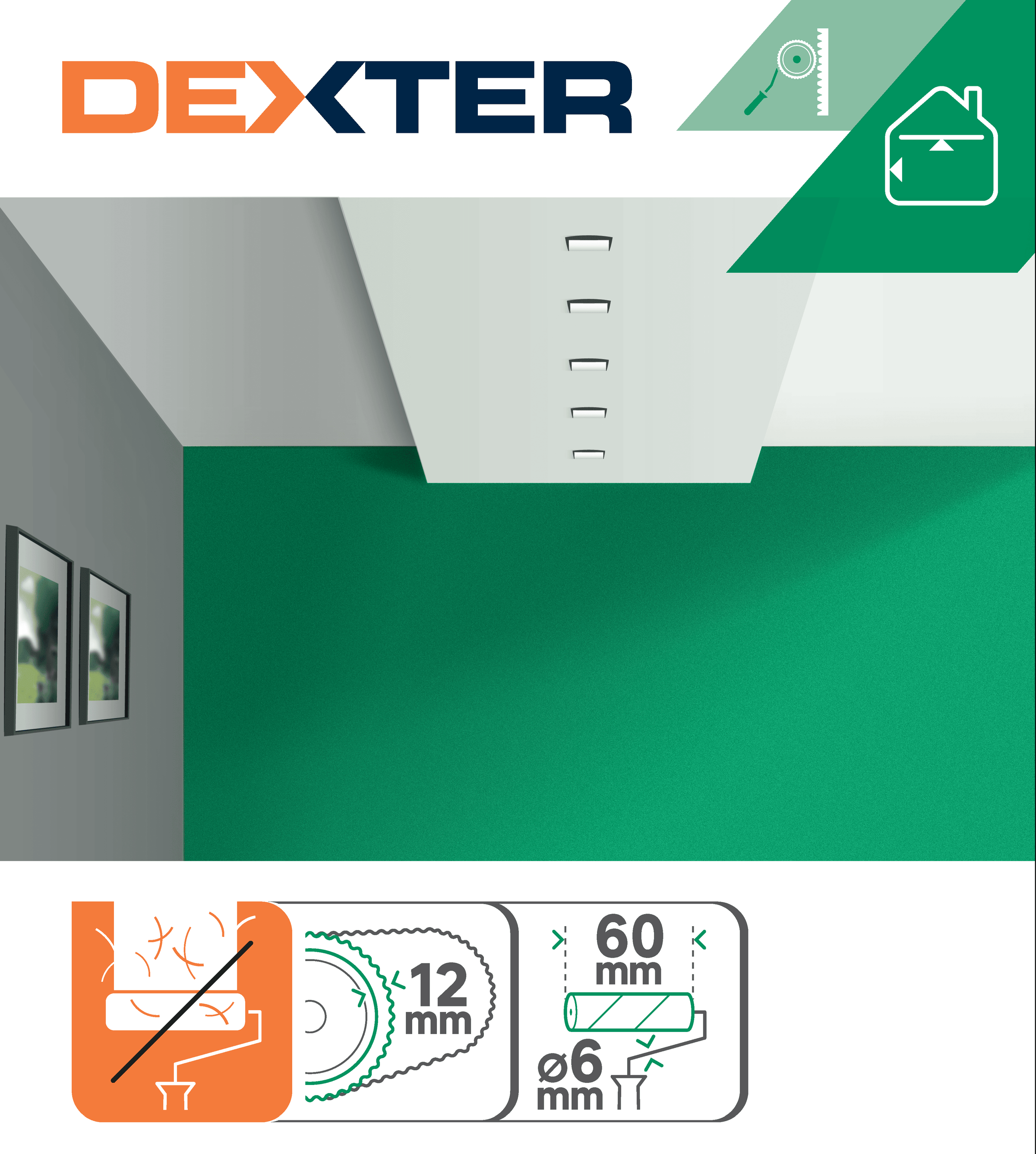 6CM DEXTER MINI ROLLER LITTLE ROUGH WALLS