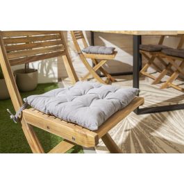 SET OF 4 POPY CHAIR COVERS 38X38 CM COTTON GREY