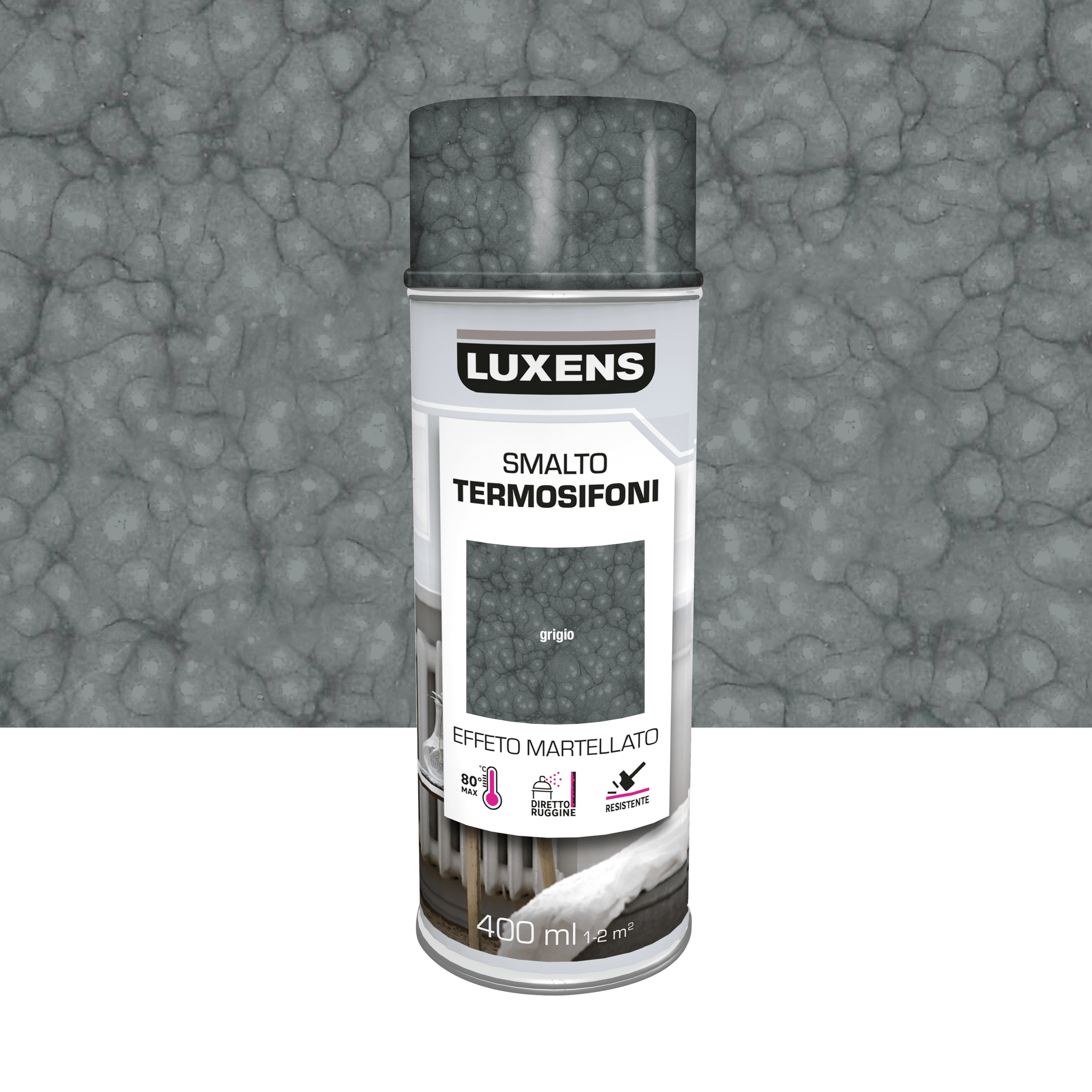 Bricocenter SPRAY TERMOSIFONI GRIGIO MARTELLATO 400ML LUXENS