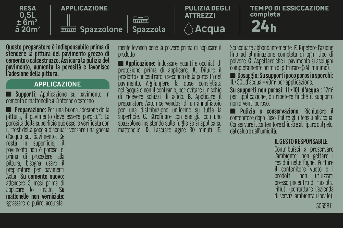 AXTON CEMENT AND TILE FLOOR PREPARER 500ML