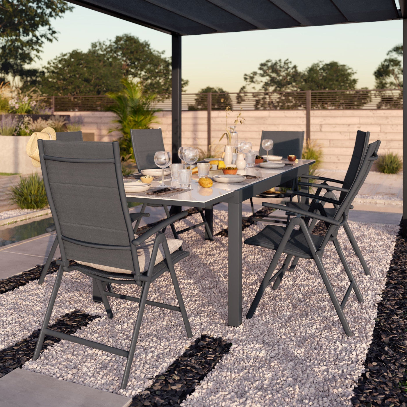 Bricocenter PERGOLA MANEA NATERIAL ALLUMINIO 350X260 ANTRACITE TELO POLIESTERE 250GR