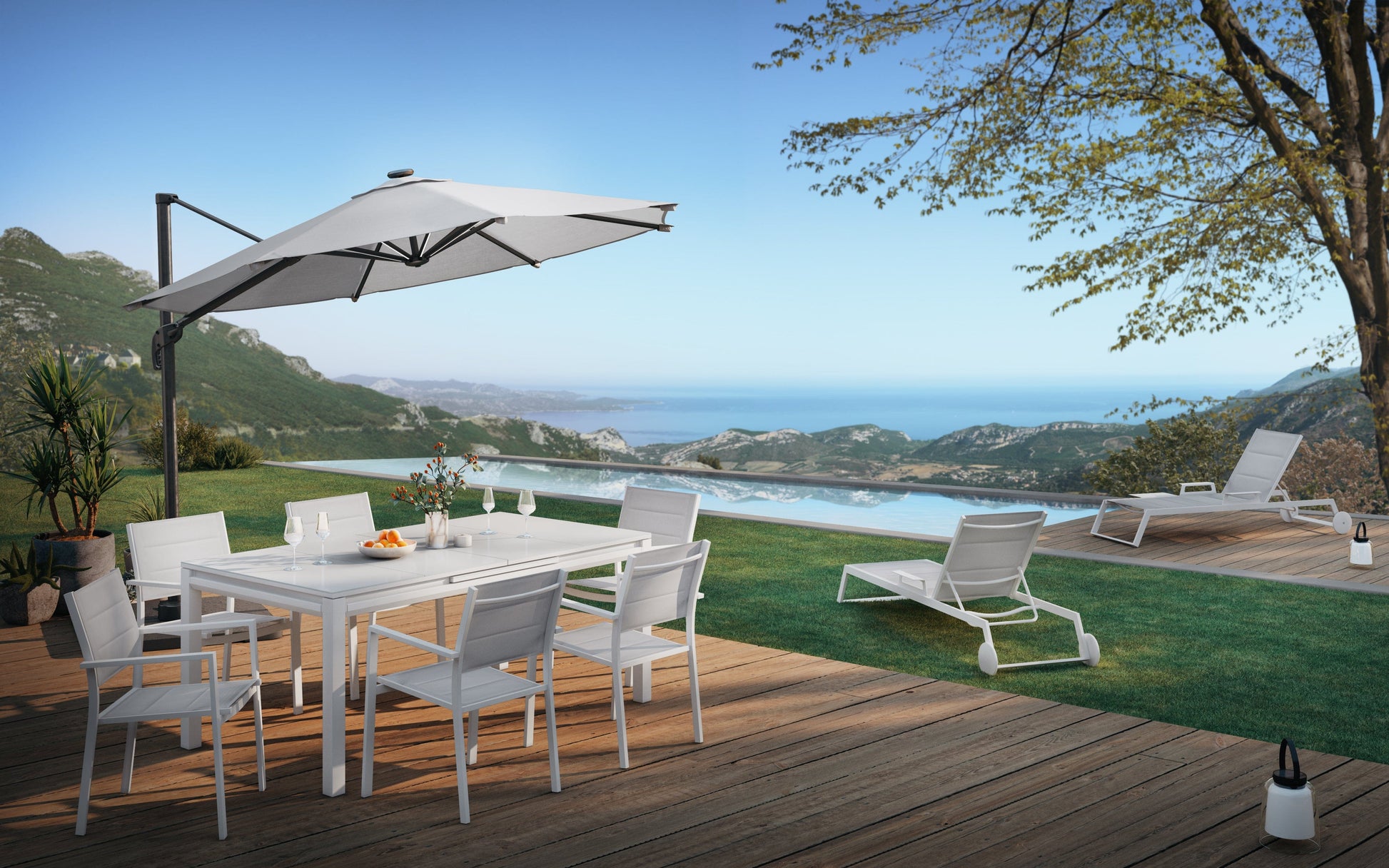 Bricocenter CHAIR WITH ARMRESTS ORION BETA II NATERIAL ALUMINUM AND TEXTILENE UPHOLSTERED WHITE