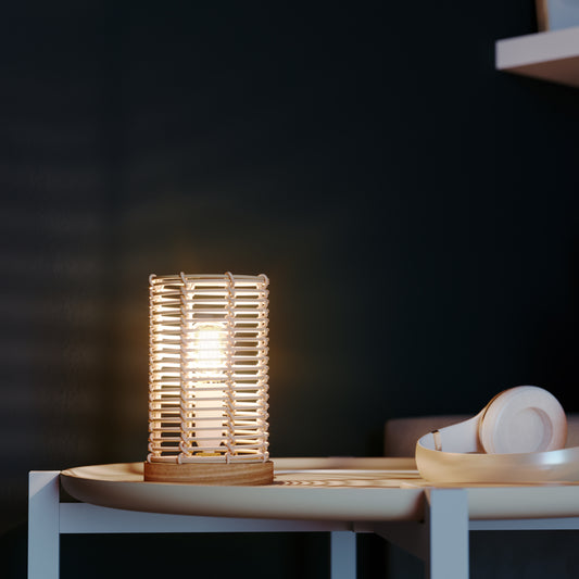 POPPY RATTAN TABLE LAMP H20 CM E14