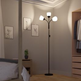 DHALIA FLOOR LAMP METAL BLACK 25.4X190CM3