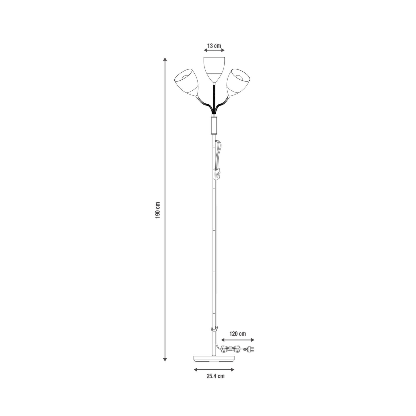 DHALIA FLOOR LAMP METAL BLACK 25.4X190CM3