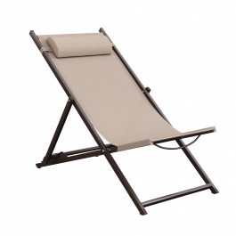 CRUZ NATERIAL CHAIR With cushion 113.5X58 moka