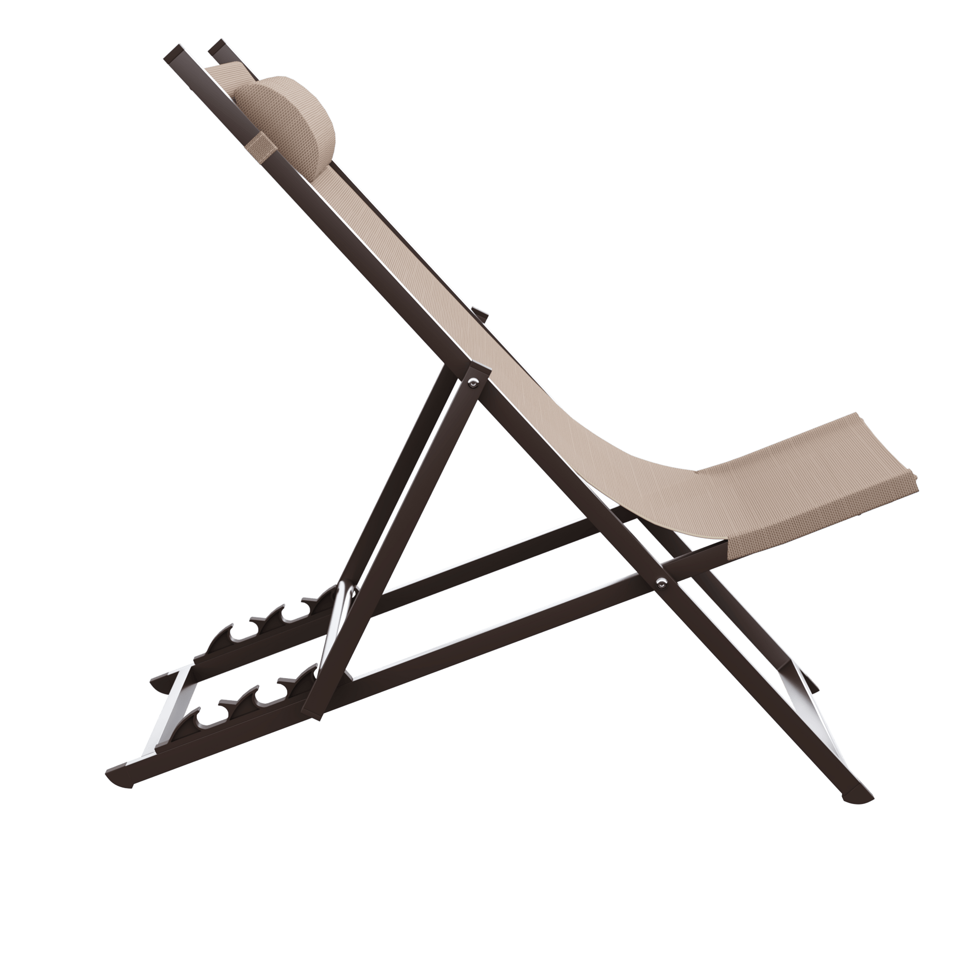 Bricocenter CRUZ NATERIAL CHAIR With cushion 113.5X58 moka