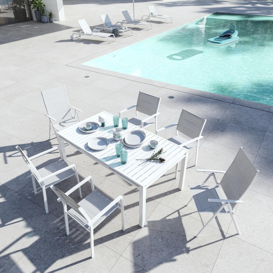 Bricocenter CHAIR WITH ARMRESTS ORION BETA II NATERIAL ALUMINUM AND TEXTILENE UPHOLSTERED WHITE