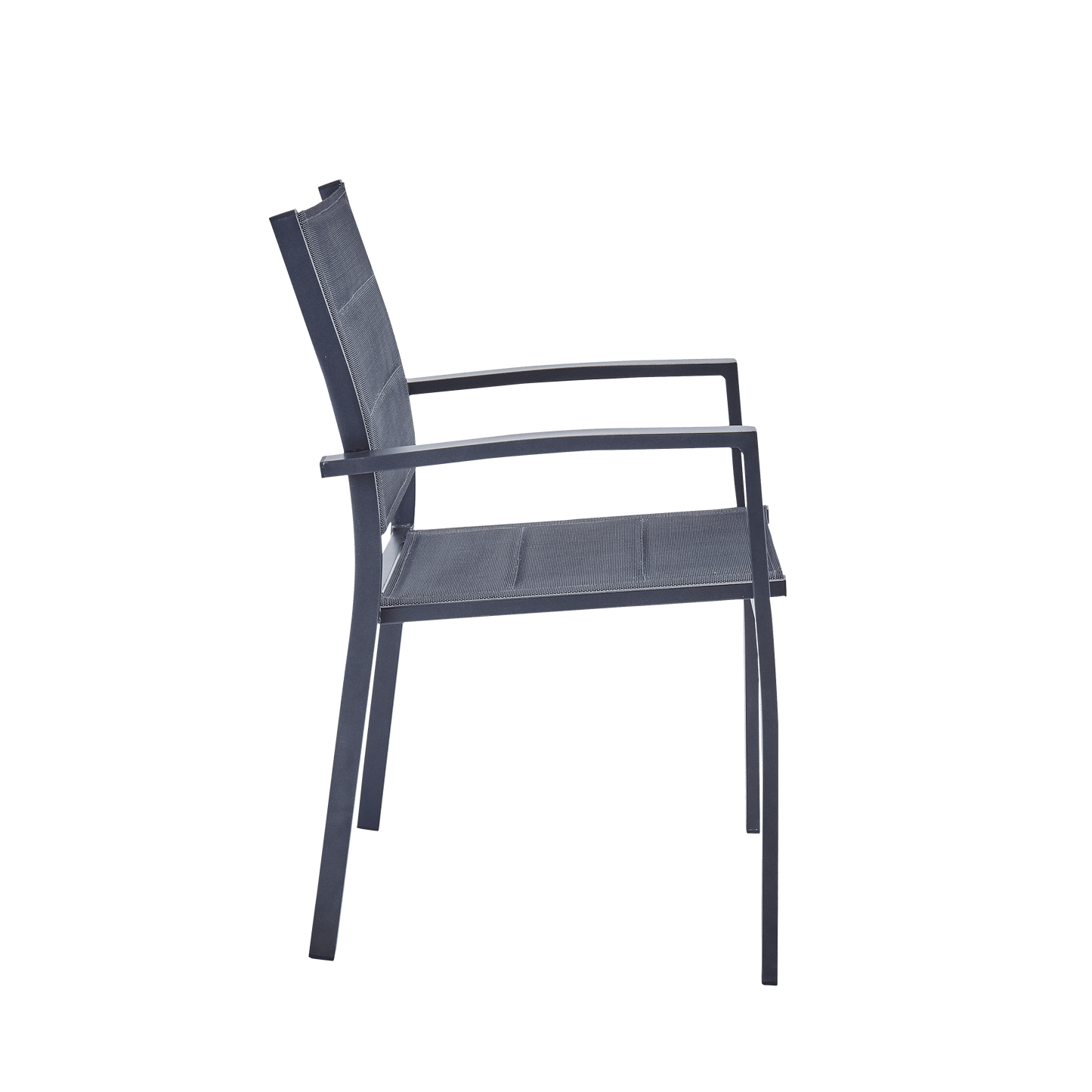 Bricocenter ORION BETA II NATERIAL Chair with armrests aluminum and textilene, padded, anthracite